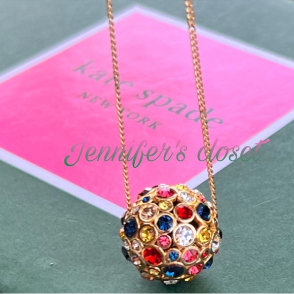 NWT ♠️ Kate Spade Crystal Sphere Pendant Necklace - Picture 7 of 7